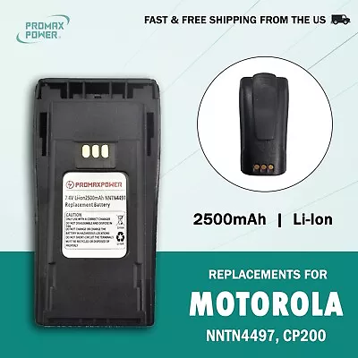 NNTN4497 Replacement Battery For Motorola Radios CP180CP200D [Li-Ion | 2500mAh] • $23.99