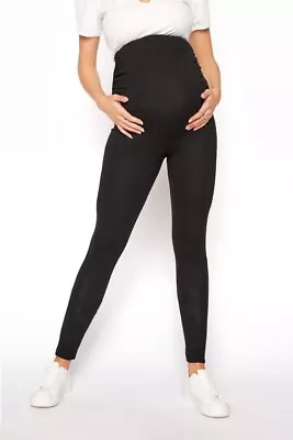 Long Tall Sally LTS Tall Maternity Black Jersey Leggings Trouser UK Size 16 • £19.99