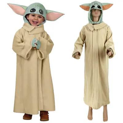 Baby Yoda Cosplay Costume Mandalorian Star Wars Kids Fancy Dress Carnival Party • £9.48