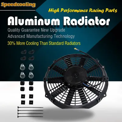 Universal 12  Inch Slim Fan Push Pull Electric Radiator Cooling 12V Mount Kit • $28.80