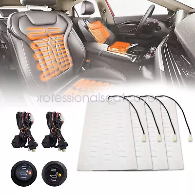 2Seat 12V Universal Carbon Fiber Car Heated Seat Heater Kit With Round Switch - • $45.79