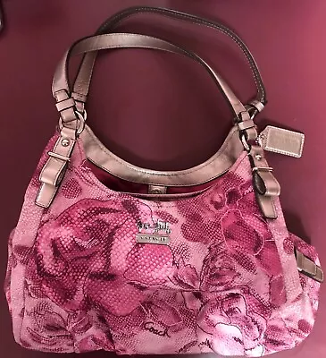 COACH #19642 Maggie Madison Pink Floral Hobo Shoulder Bag Authentic Limited Ed. • $140