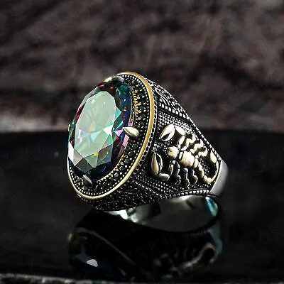 Scorpion Mystic Topaz Handmade Jewelry 925 Sterling Silver Mens Ring ALL SIZE • $54.90