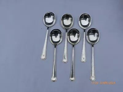 6 Silver Plate Mappin & Webb  Athenian  Pattern Soup Spoons • £12