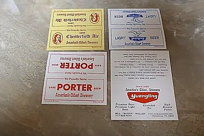 $7.99 • Buy 40 Yuengling Table Tents Pottsville, PA 1980's 4 Different