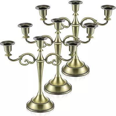 3 Pcs Metal Candelabra Candlestick Holders 10.24 Inch Tall Candlestick Holders • $29.99