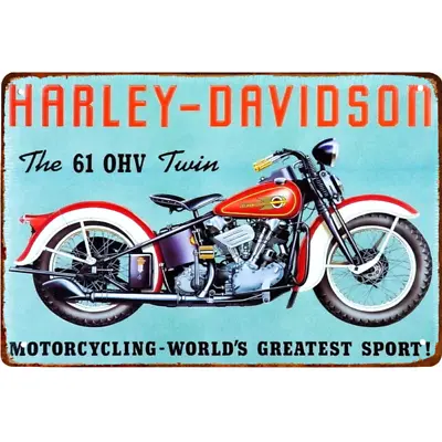 Vintage Harley Davidson Metal Sign  Motorcycle Advertisement Retro Tin Sign 12x8 • $13.50