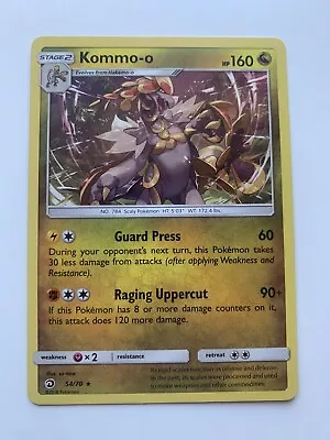 Pokémon TCG Card Kommo-o 54/70 Dragon Majesty Holo Rare 2018 • $1.99