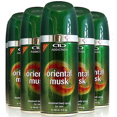 Addiction Deodorant Bodyspray Oriental Musk 150ml X 6 • £13.99