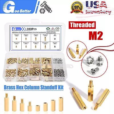 300 Pcs M2 Male Female Brass Spacer Standoff Screw Nut Assortment Kit For PCB • $11.50