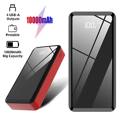$20.95 • Buy 10000mah Portable 4USB Power Bank External Battery Backup Charger Fast Charging