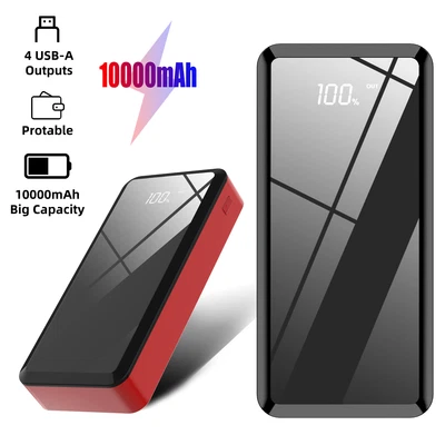 $20.95 • Buy 10000mah Portable 4USB Power Bank External Battery Backup Charger Fast Charging