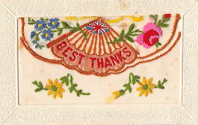 Postcard Military Wwi Silks  Best Thanks • £6.90