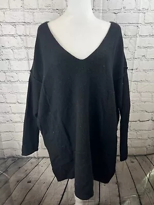 Free People Cardigan Sweater Women's M Black Nylon Pullover Long Sleeve V-Neck • $19.99