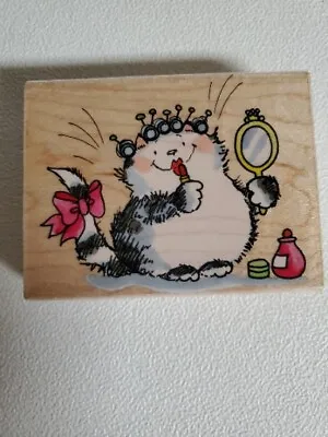Penny Black Rubber Stamp Primp 3965K Margaret Sherry Collection Kitty Cat Wood • $12