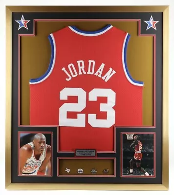 Michael Jordan 32X36 Custom Framed NBA All Star Jersey W Pins Display • $399