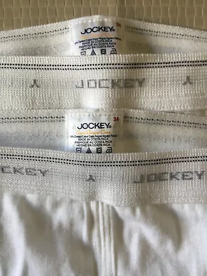 (2) 34  Vintage Jockey Y Fly Men's 90s Premium White Cotton Briefs Underwear M • $28