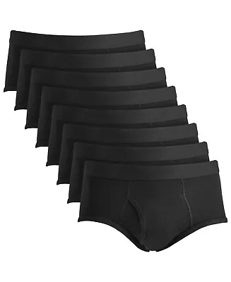 Club Room Men's Briefs 8-Pack Full Cut Tagless No Ride Up Black S/M/L/XL/XXL • $10