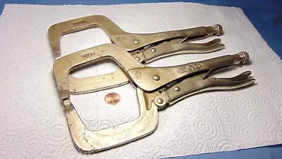 2 Vtg PETERSEN Vise Grip 11R 11  Locking  C-Clamp Pliers USA-Good Used • $26