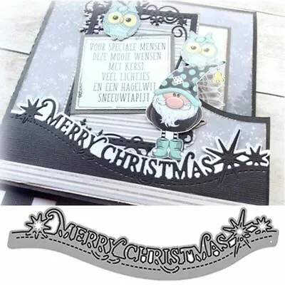 Merry Christmas Lace Metal Cutting Dies Stencils Scrapbooking Card Making Craft • £3.59