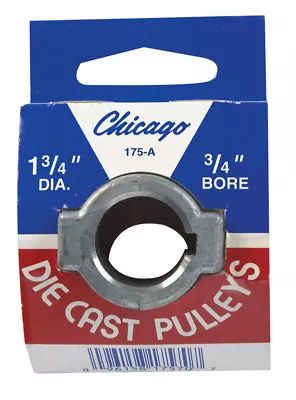 CHICAGO DIE CASTING Single V Grooved Pulley A 1-3/4 In. X 3/4 In. Bore 175A7 • $13.30