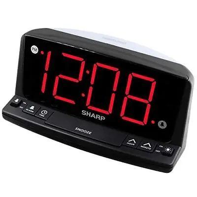SHARP LED Digital Alarm Clock – Simple Operation - Easy To See Large Numbers • $23