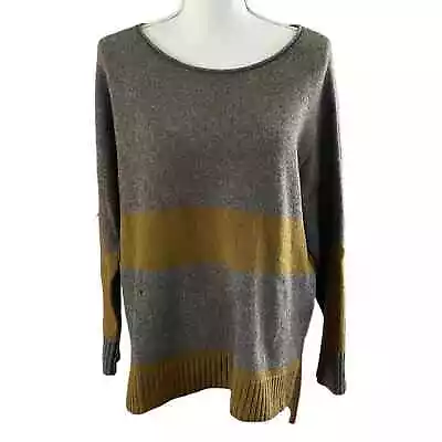 Eileen Fisher Size M Medium Yak Wool Colorblock Sweater FLAW • $38.95