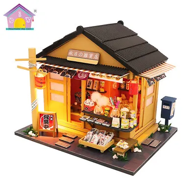 1:24 Scale Japanese Grocery Store DIY Dollhouse Wooden Dolls House Kit + LED • £16.99