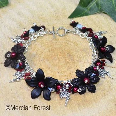 Midnight Fairy Bracelet Red - Pagan Jewellery Wicca Witch Goth Gothic Fae • £14.50