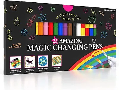 £15.50 • Buy 25 Amazing Magic Pens - Magical Art Supplies - Coloured Pens By Marvin's Magic