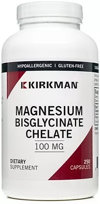 Magnesium-Bisglycinate Chelate - Hypoallergenic - 250 Capsules - Kirkman Labo... • £63.59