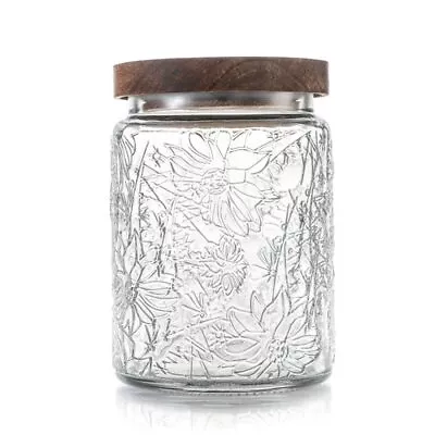 Vintage Glass Jar 23.7 FL OZ Glass Jar With Lid Cookie Jar Sugar Container ... • $20.58