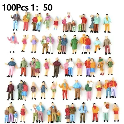 100Pcs Painted Figures 1:50 Scale People Model Trains Multicolor Passenger • £16.97