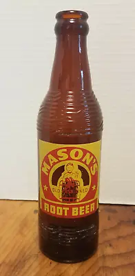 Old MASON'S Old Fashioned Root Beer Amber Pop Soda Bottle 10 OZ Detroit Mich • $8.25