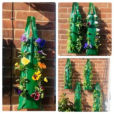 Garden Pouch Bags - Wall Hanging Flower Planters - Pack Of 3 • £9