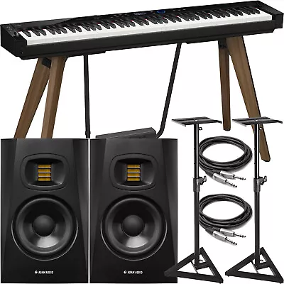 Casio Privia PX-S7000 88-Key Keyboard Black Adam T5V Monitors Stands Cables • $2899