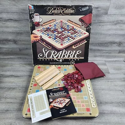 Vintage SCRABBLE Game Complete With Turntable Deluxe Edition Board Game 1989 • $24.97