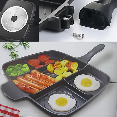 £123.99 • Buy 5 In 1 Multi Section Fryer Frying Pan Non Stick Grill Oven BBQ Induction Plate