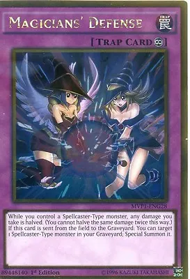 YuGiOh CARD MAGICIANS' DEFENSE  - MVP1-ENG28 -  GOLD EDITION ULTRA • £5.99