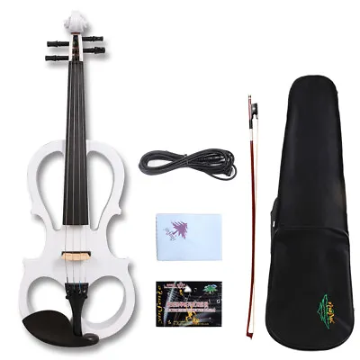 Yinfente Electric Violin 4/4 White Free Case Bow Nice Tone Solid Wood #EV5 • $189