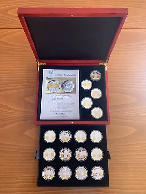 .999 Fine Silver French  X17 Medals Coins Collection W/ Pure .999 Gold Ornaments • $932.40