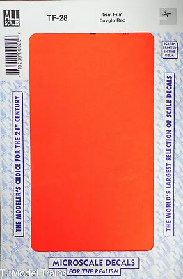 Microscale Decal #TF-28 Trim Film / Dayglo Red (Decal) • $4.50