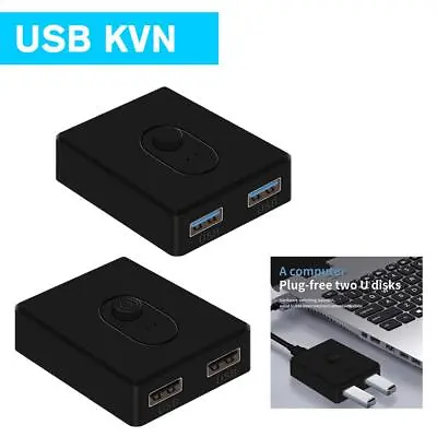 KVM Switch HDMI 2 Port Box USB Selector For 2 Computers Share Keyboard Mous • £4.26