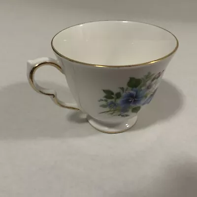 Queen Anne Blue Flowers Cup England Bone China Cottage Vtg • $8.99