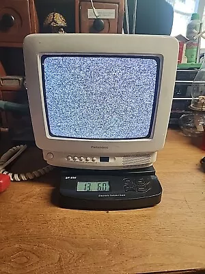 Panasonic 9” Color TV CT-9R10T Off White 1998 Vintage CRT Game Television Tested • $57