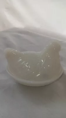 Vintage Miniature Milk Glass Hen On A Nest • $16.99