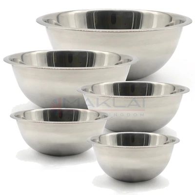 £4.99 • Buy Stainless Steel DEEP MIXING BOWL Cooking Baking Flat Base Metal Different Sizes