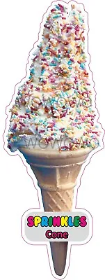 Ice Cream Van Sticker Sprinkles Cone Sugar Strands Ice Cream Trailer Decals • £3.95