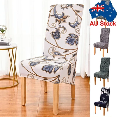 $9.99 • Buy Large Stretch Floral Dining Chair Covers Banquet Wedding Party Seat Slipcover AU