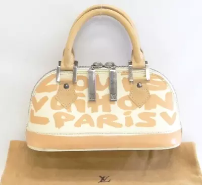 LOUIS VUITTON Graffiti Alma PM Hand Bag Leather Beige M92178 56210009300 H • £400.53